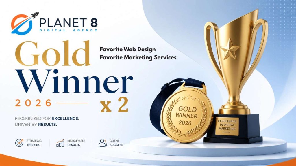 Planet 8 Digital Two Gold Medal Winner Best Marketing and Best Web Design Agency Philadelphia Bucks Montgomery Delaware Valley PA from Philadelphia Inquirer Philly Faves